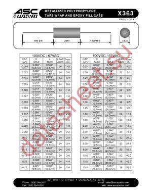 X363- .022-5-400 datasheet  